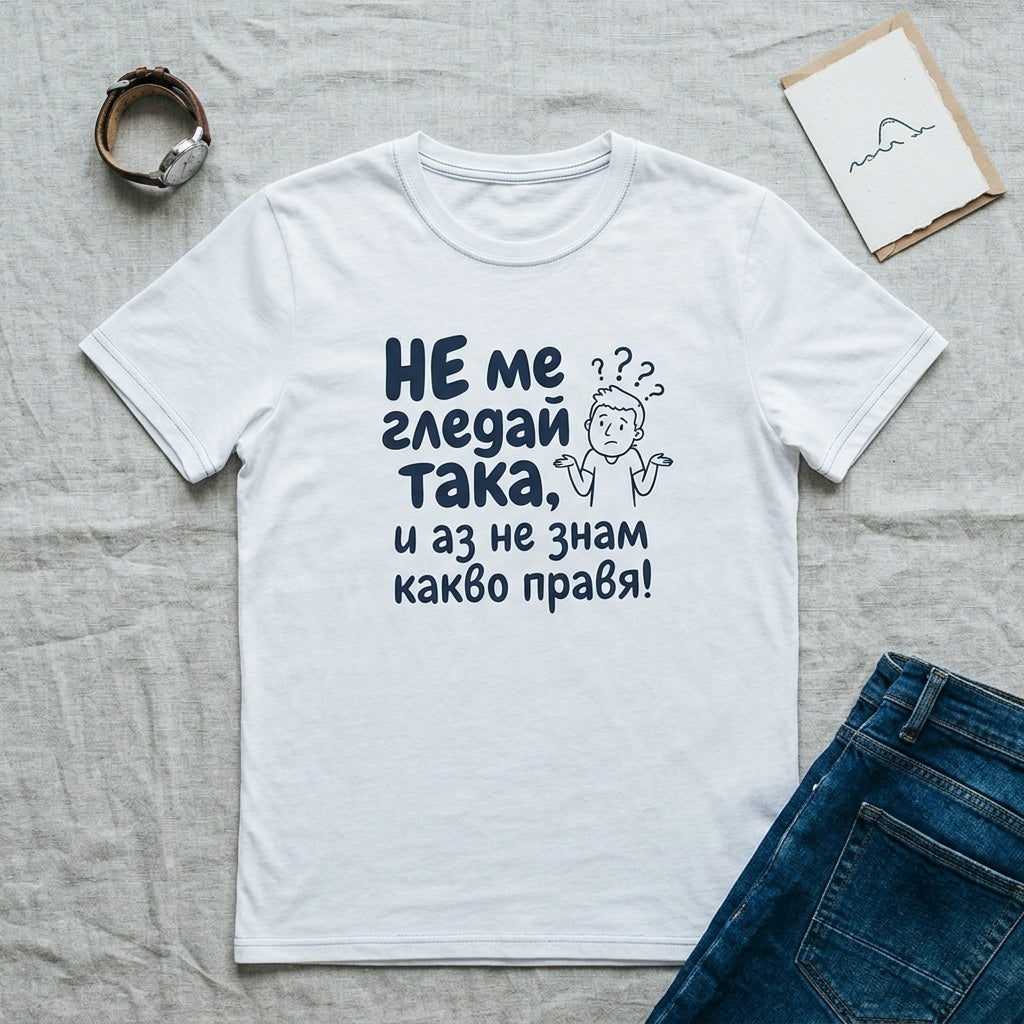Мъжка Тениска "И аз не знам какво правя"